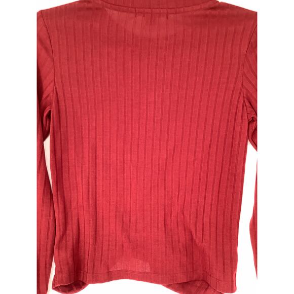 Sanctuary Women's Medium Red The It Girl Ribbed Knit Crop Top Twist Front G4-9 - Picture 9 of 11
